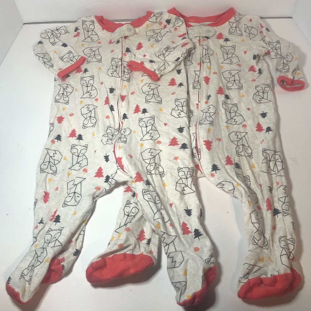 Lamaze Baby Foxes One Piece Bundle 2 Pack 6M 100% Organic Cotton